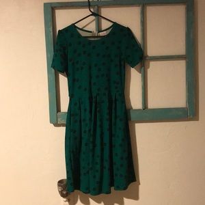 Cute green polka dotted dress- Amelia